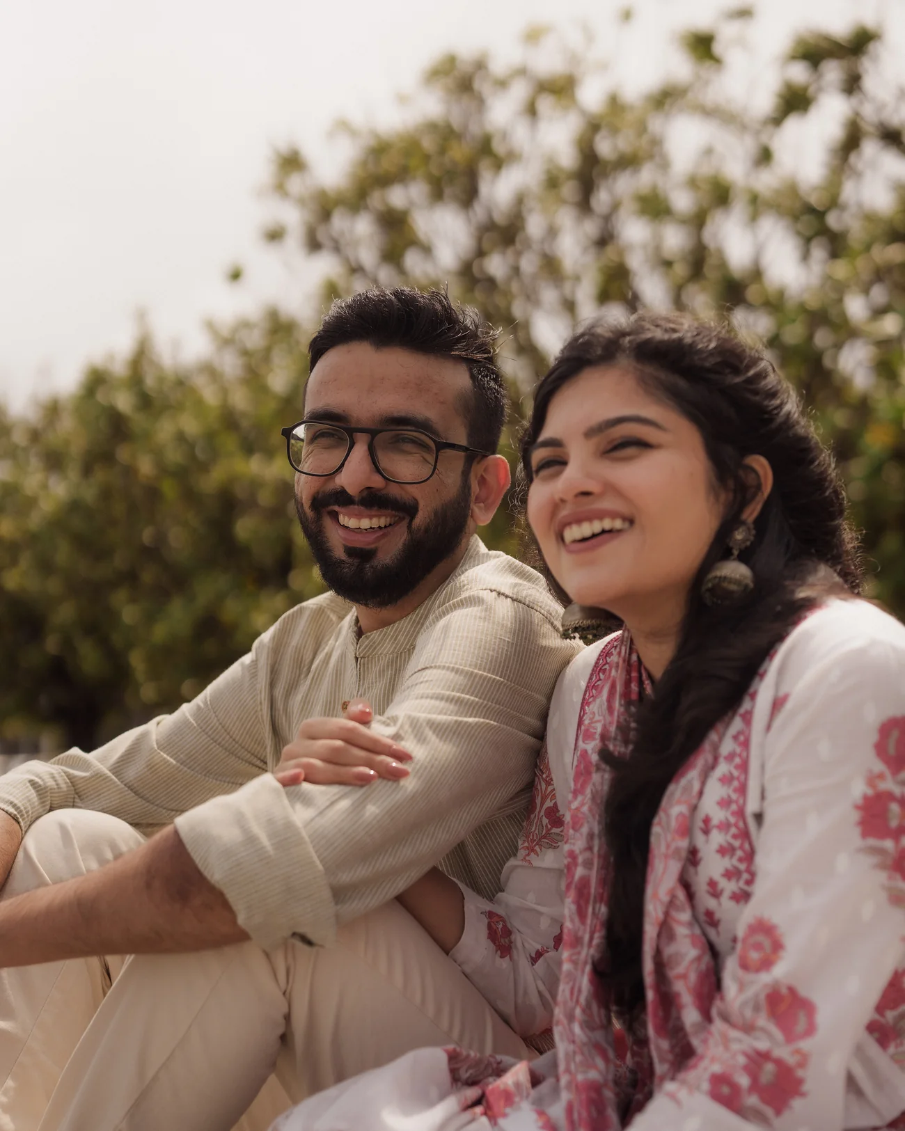 Yash and Manasi laughing together